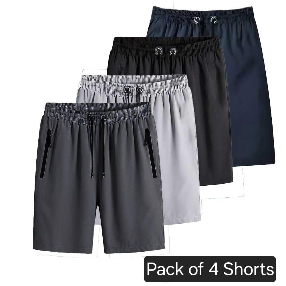 Combo of 4 Men's Stretchable Cotton Shorts 50% Off Cash On Delivery